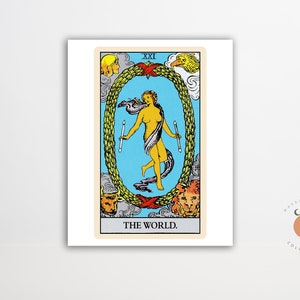 Stampa di carte dei Tarocchi del mondo Arte gotica Tarocchi Stregoneria Poster Stampa artistica metafisica senza cornice
