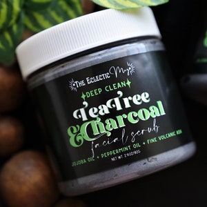 Tea Tree Facial Scrub w/ Activated Charcoal and Jojoba Oil