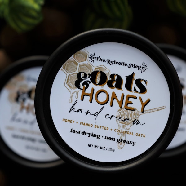 Oats & Honey Hand Cream w/ Honey, Colloidal Oats and Jojoba Oil