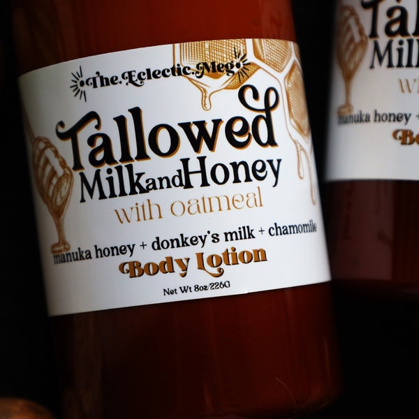 Tallowed Milk & Honey w/ Donkey's Milk, Manuka Honey, and Colloidal Oats