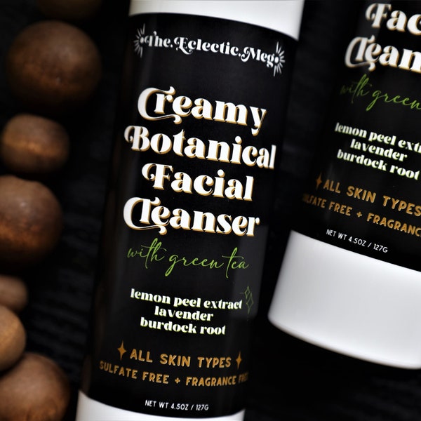 Creamy Botanical Face Cleanser w/ Green Tea, Lemon Extract, and Lavender Extract