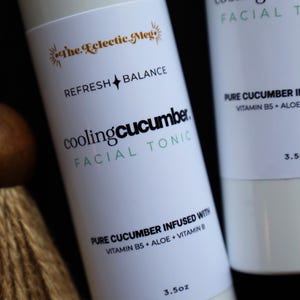Cucumber Facial Tonic w/ Peppermint, Aloe Vera, Vit C, and VitB5