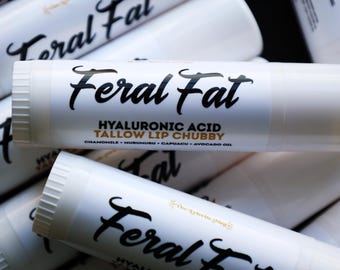 Tallow Lip Balm w/ Hyaluronic Acid, Avocado Oil, and Chamomile