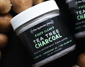 Tea Tree Facial Scrub w/ Activated Charcoal and Jojoba Oil