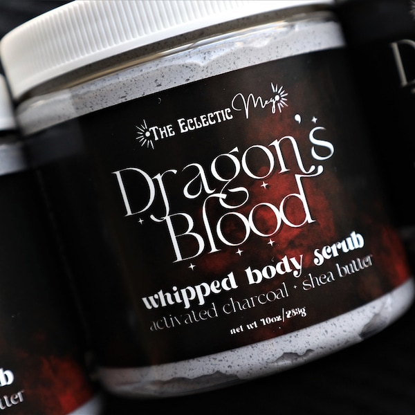 Dragon's Blood Whipped Scrub w/ Activated Charcoal, Shea Butter and Apricot Kernel Oil