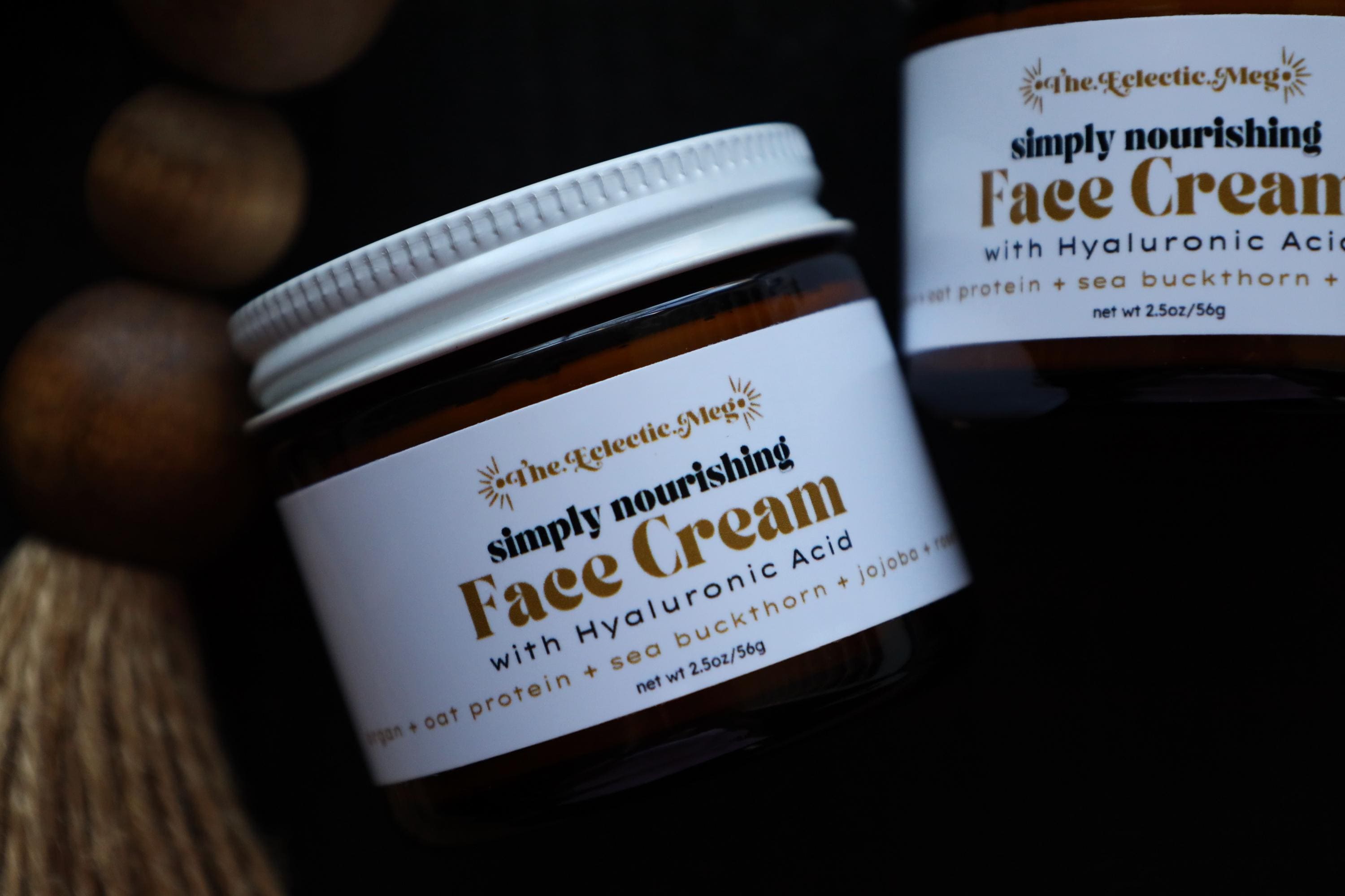 Nourishing Face Cream w/ Hyaluronic Acid, Rosehip Oil, and Oat Protein