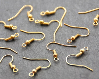 20 x antique ear hooks 20 x 18 mm vintage gold