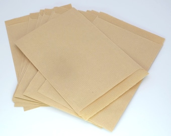 25 Papiertüten beige Flachbeutel S Geschenktüten 12,5 x 17,5 cm