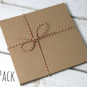 10 x carta kraft naturale 140 x 140 mm