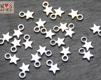 20 x Star Pendant Star silver