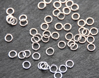 50 tie rings 4 mm Biegeringen silver jump ring