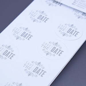 50 x "Save the Date" punch sheet oval greeting