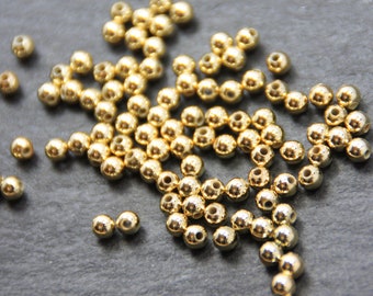 50 x Acrylperlen rund 4mm goldfarben glanz Spacer