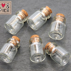 10 x glass vials with cork S Mini glass bottle