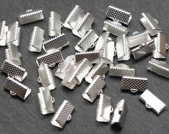 10 x Endkappen Quetschkrallen 13x8mm silberfarben