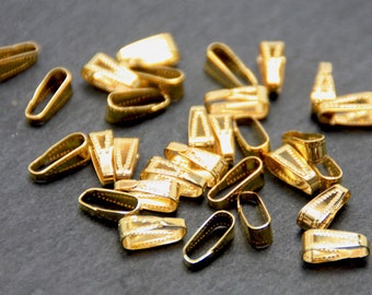 10 x antique necklace loops vintage gold-coloured