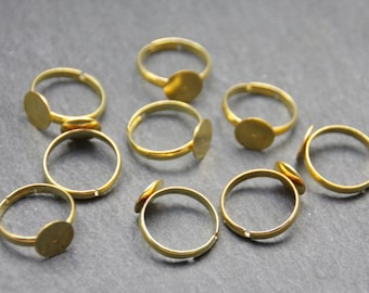 4 Ringrohlinge goldfarben II 17mm Klebefläche Ring