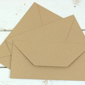 10 x Natur 110x220mm DL Briefumschläge Kraftpapier