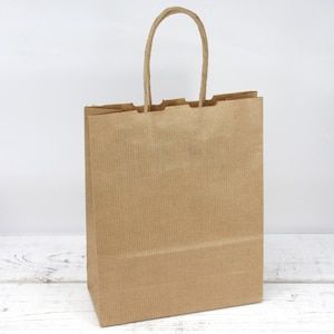 Sacchetti di carta con manico in corda di carta kraft premium 15x20x8 cm sacchetti regalo a coste