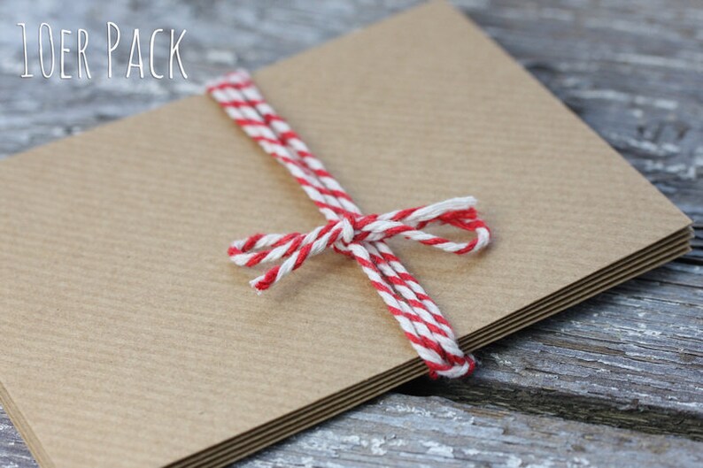 10x C7 Ribbed Envelopes Kraft paper 82 x 113 mm