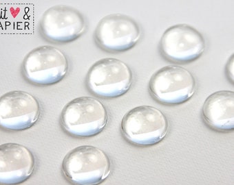 50 x glass cabochons 12 mm clear cabochons