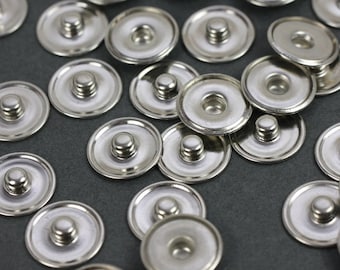 50 x push button blanks 18 mm silver chunks