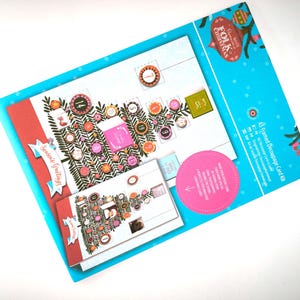 docraft A5 ingelijste decoupagekaartset, kaartenset kaart kerstboom adventskalenderkaart