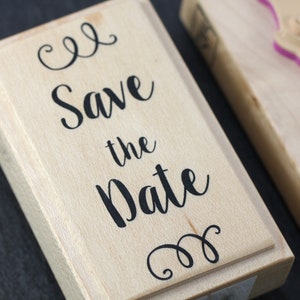 Save the Date 1 Stamp Wooden Wedding Temple image 1