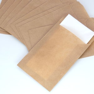 25 mini sacchetti di carta marrone sacchetti piatti 6 x 9 cm lacrime di gioia fazzoletti sacchetti regalo