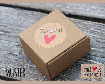 Geschenkschachtel 62x62x32mm Kraftpapier Box DIY Present