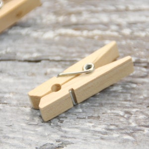 24 x natural clothespins wood natural XL 35x7x10mm image 2