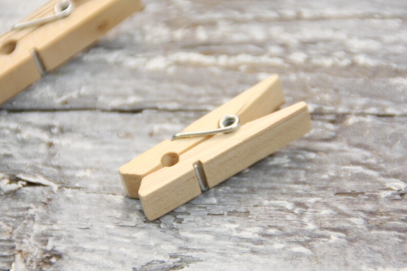 24 x natural clothespins wood natural XL 35x7x10mm image 2