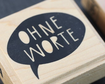 Ohne Worte* Stempel Holzstempel 5x4,2 cm