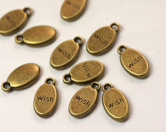 6 x Pendant "Wish" wish bronze