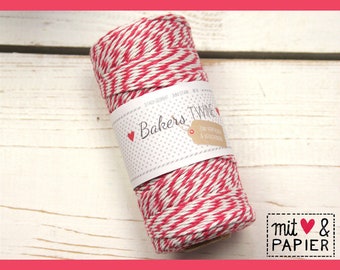 0.09 EUR/1m Bakers Twine Pink-Weiß 90m Kordel