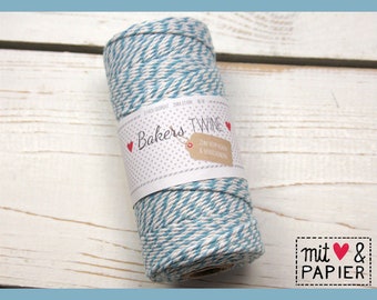 0.09 EUR/1m Bakers Twine Hellblau-Weiß 90m Kordel