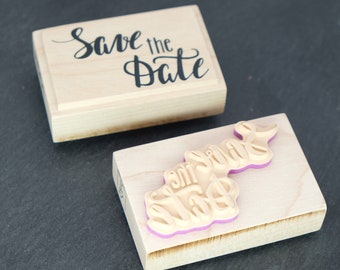 Save the Date 2 Stempel Holz Hochzeitstempel