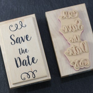 Save the Date 1 Stamp Wooden Wedding Temple image 2