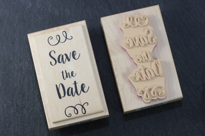 Save the Date 1 Stamp Wooden Wedding Temple image 2