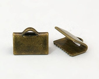 10 x Endkappen Bänder glatt Quetschkrallen 10x7mm