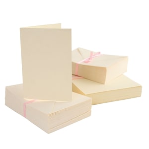 SET 10 buste di cartoncino pieghevoli C6 color crema