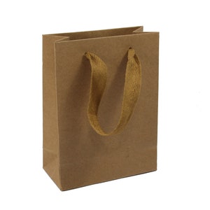 5 sacchetti regalo kraft carta 16x12x5,7 cm cinturino in nylon S
