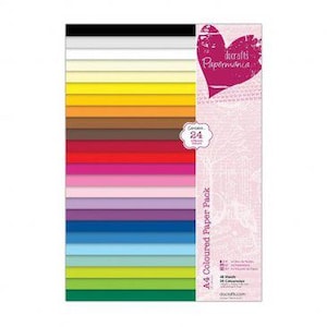 docrafts papermania A4 gekleurd papierpakket 48 stuks kleurrijk kraftpapier
