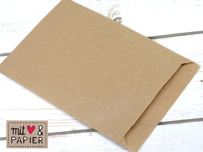 25 paper bags brown flat bag M Gift bags