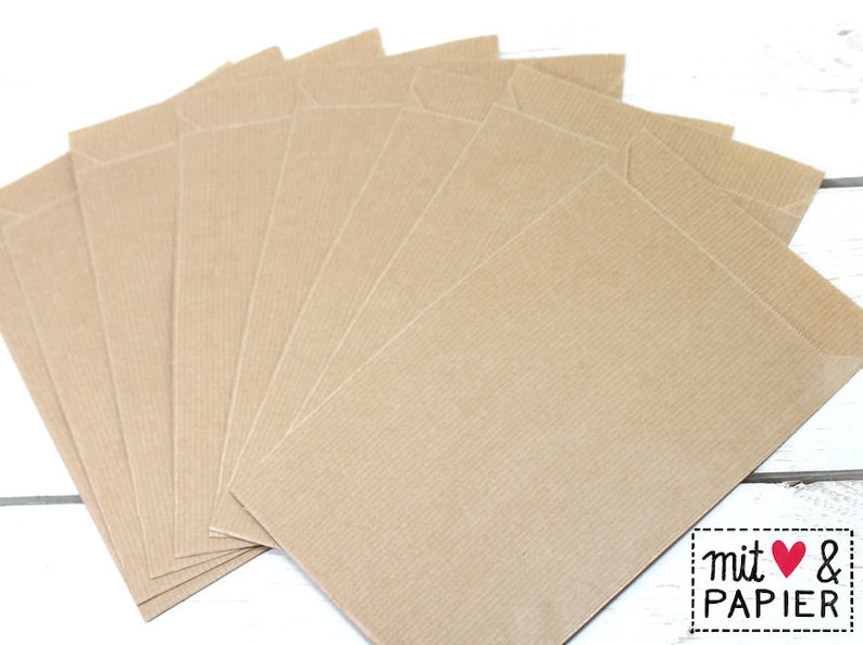 25 paper bags brown flat bag M Gift bags