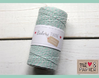 0.09 EUR/1m Bakers Twine Aquablau-Weiß 90m Kordel