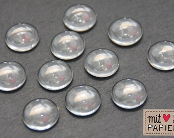 6 x glass cabochons 20 mm Large clear cabochons
