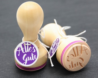 All the best* Stamp round wooden stamp 32 mm