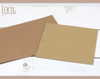 10 folding cards envelopes SQUARE kraft paper