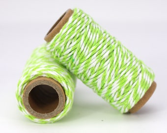 0.34 EUR/1m Mini Bakers Twine grasgrün-Weiß 10m